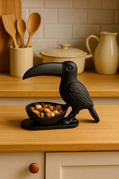 Dropcek eticaret 3D Siyah Kuş Figürlü Kuruyemiş, Kahve Yanı Sunum, Takı Organ...