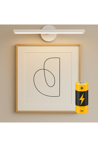 Fico Home Modern Swan Pilli Aplik Beyaz Gövde Pilli Duvar Apliği Pil Dahil