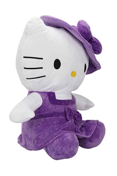 Sunman Mor Rengin En Sevimli Temsilcisi: Lisanslı Hello Kitty Şapkalı Peluş 50cm.