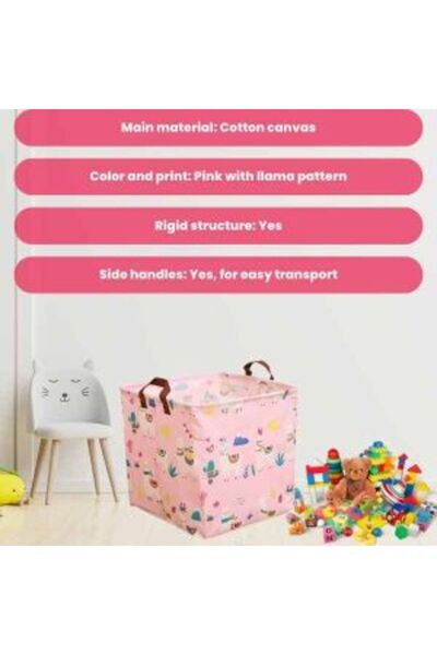 Mercaton Cotton Basket with Handles, For Storing Toys or Clothes, Multicolor, 31 x 31 x 31 cm