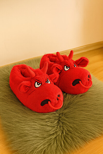 Behtah Kundura Unisex Bull Figured Indoor Shoes Home Boots Slippers