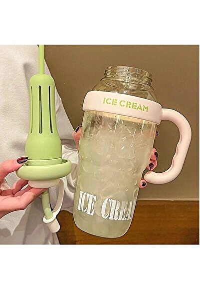 safestore Ice Bottle with Straw and Strainer Luxury Flask Water Bottle Detox Water Bottle Food Grade Pp+Pc and Bpa Free