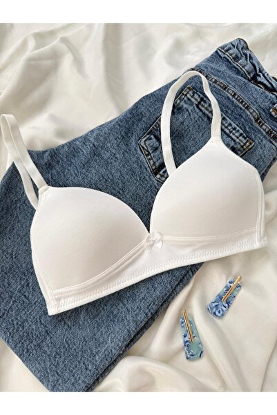 İNKO İÇ GİYİM Cotton Combed Cotton Wire-Free Unpadded Gatherer Bra