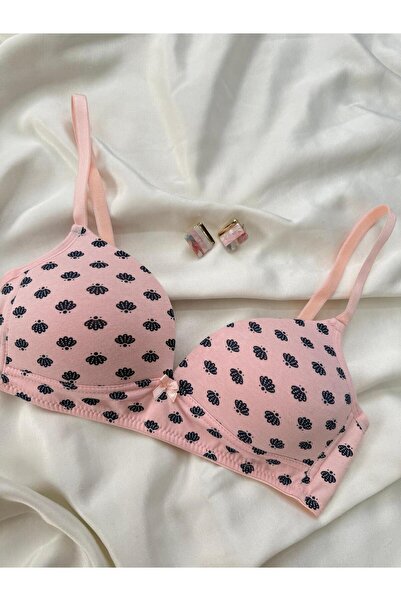 İNKO İÇ GİYİM Cotton Combed Cotton Wire-Free Unpadded Gatherer Bra