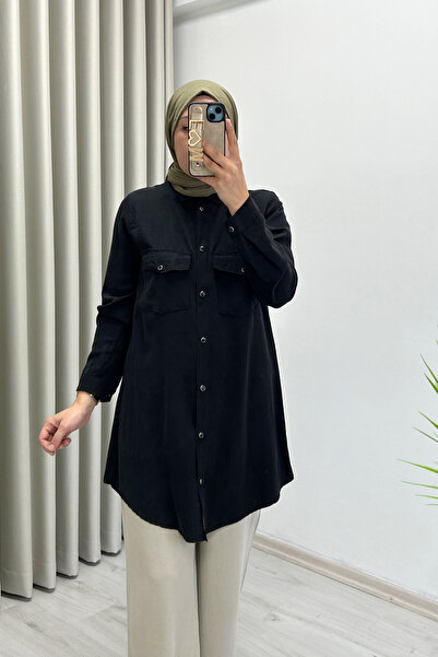 T Moda Store Γυναικείο πουκάμισο Hijab από υψηλής ποιότητας ύφασμα με κουμπιά...