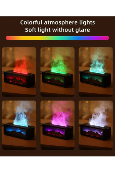 WUNİT Fireplace Flame Air Humidifier Air Purifier Aromatherapy Diffuser Air Humidifier