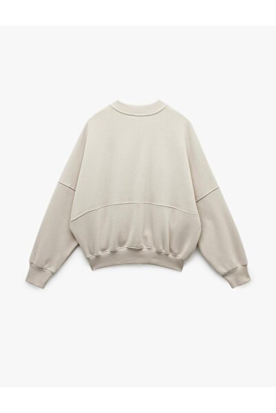 Koton Three Thread Raised Long Sleeve Zippered Bomber Collar Sweatshirt (Aw 25)