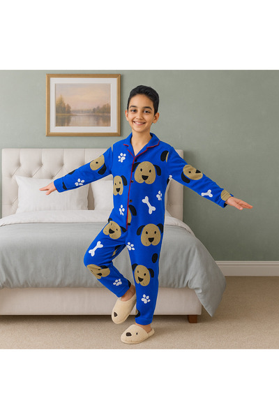 canmana kids&baby Uzun Kollu Erkek ÇocukSevimli köpek baskılı Pijama takım