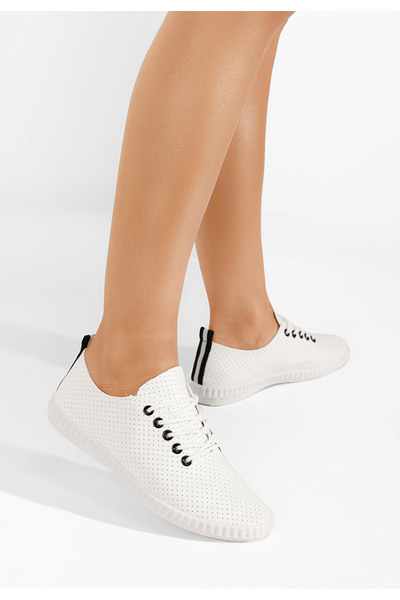 B T Shoes Pantofi casual dama Skede V3 albi