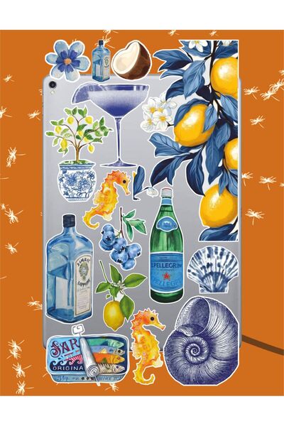 Hediyeni Al مجموعة ملصقات الأحلام الزرقاء الكلاسيكية |   ملصق دفتر ملاحظات لل...