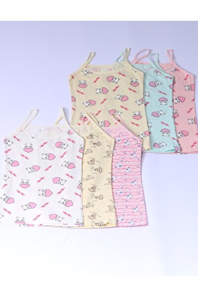 DK İÇ GİYİM Set of 6 Girls' Rope Straps with Pattern