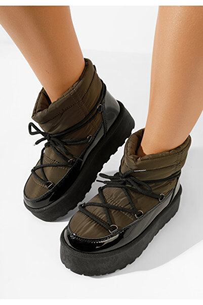 B T Shoes Γυναικείες Μπότες Χιονιού Ludiana πρασινο