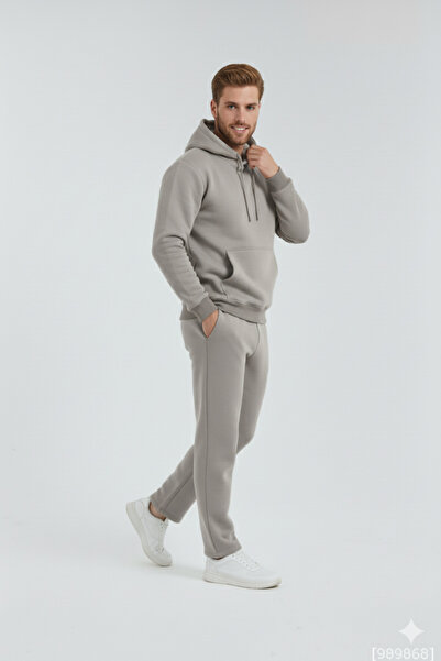 OXVİN Σετ φόρμας oversize με ίσιο παντελόνι και τσέπη καγκουρό, μαλακό εσωτερικό βαμβάκι