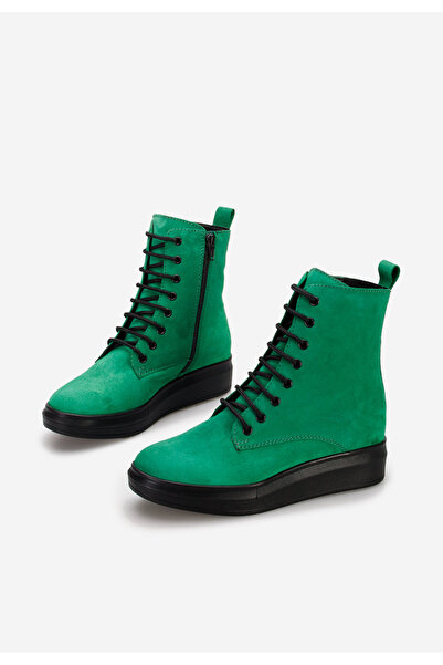 B T Shoes Γυναικεία δερμάτινα μποτάκια Cabera V2 πρασινο