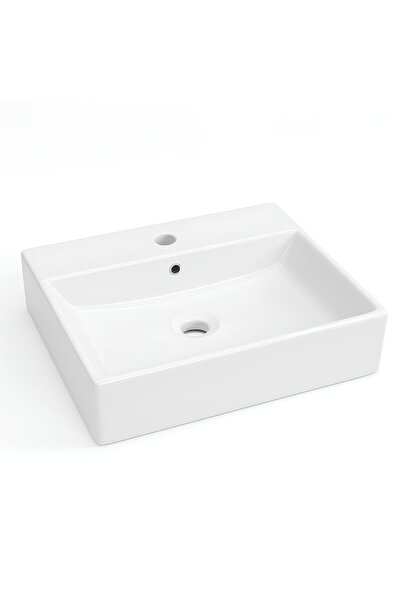 Turavit Vega Dikdörtgen Beyaz Delikli Lavabo 50x42 Cm VG0050