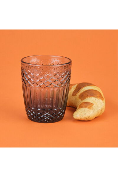 teknotrust Smoked 4-Piece 300 ml Water Glass Set, Stylish and Colorful Design