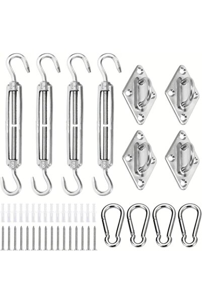 Grneric مجموعة تثبيت مظلات متينة من الفولاذ المقاوم للصدأ للمظلات المثلثة وال...