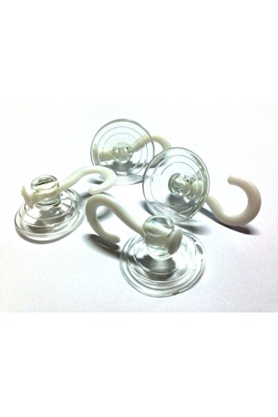 TOPALAKTİCARET Suction Cup with Hook 4 cm Glass Suction Cup with Hook Kiss Ha...