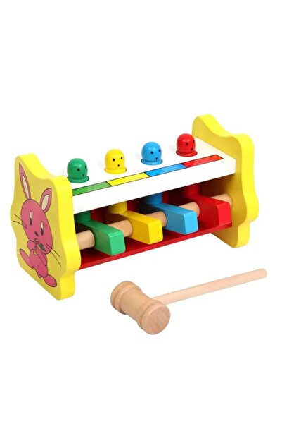 SAMTOYS لعبة إيقاعية خشبية ملونة - ضرب ورمي