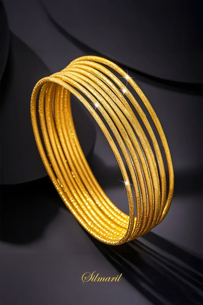 Silmaril Store 24K Altın Kaplama Simli Ajda Bilezik-Jhumka-Paslanmaz Kararmaz...