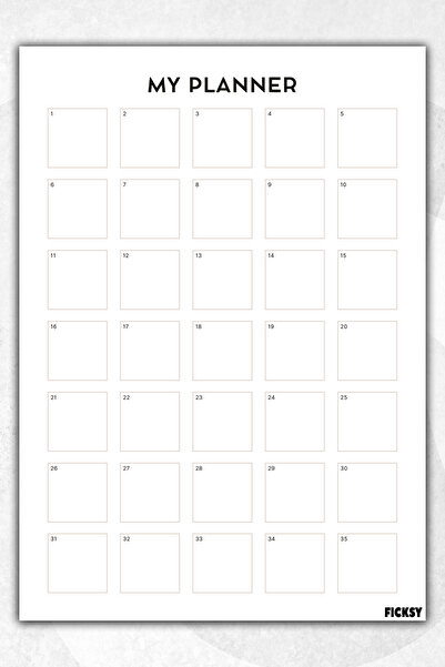 Ficksy مخطط شهري يومي متعدد الأغراض - مقاس A4 - 30 ورقة - مخطط