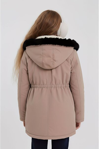 CIVILTIPOLO Girl's 100% Water and Windproof Detachable Hooded Fur-Lined Coat & Jacket
