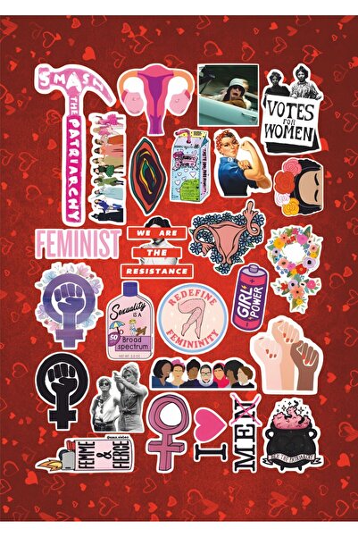 Hediyeni Al مجموعة ملصقات النسوية |   ملصق للكمبيوتر المحمول والدفتر والتابلت...