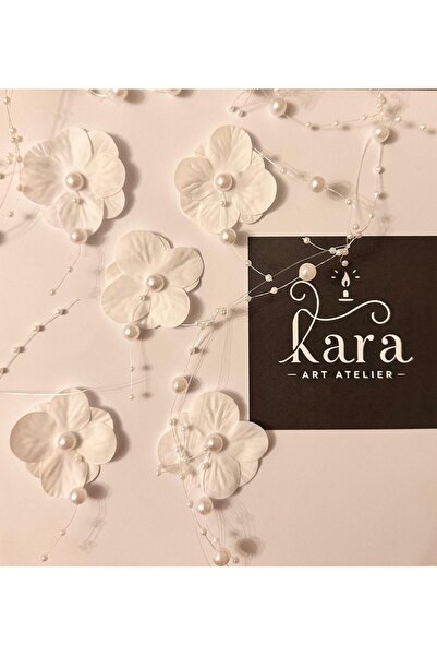 Kara Art Sarkıt İncili Ortanca yapay Hazır Çiçek -20 Adet- Beyaz Islak Dokulu