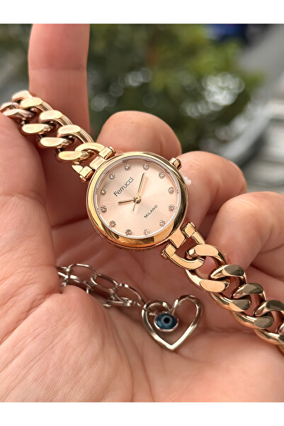 Ferrucci Mini Mini Women's Wristwatch, Rose Steel Chain Cord, Milano Series Bracelet Gift