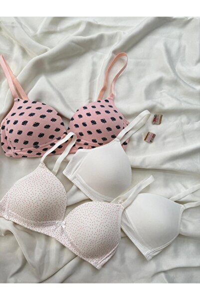 İNKO İÇ GİYİM Бавовняний трикотажний бюстгальтер без кісточок і наповнювача, 3 штуки в комплекті