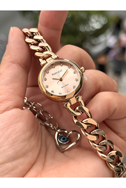 Ferrucci Mini Mini Women's Wristwatch, Rose Steel Chain Cord, Milano Series Bracelet Gift