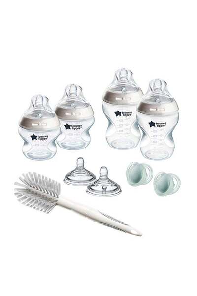 tommee tippee مجموعة زجاجات الرضاعة للأطفال حديثي الولادة من كلوزر تو نيتشر، صمام مضاد للمغص، متعدد الألوان