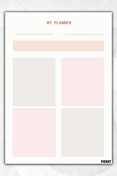 Ficksy مخطط شهري يومي وأسبوعي متعدد الأغراض - مقاس A5 - 50 ورقة - مخطط