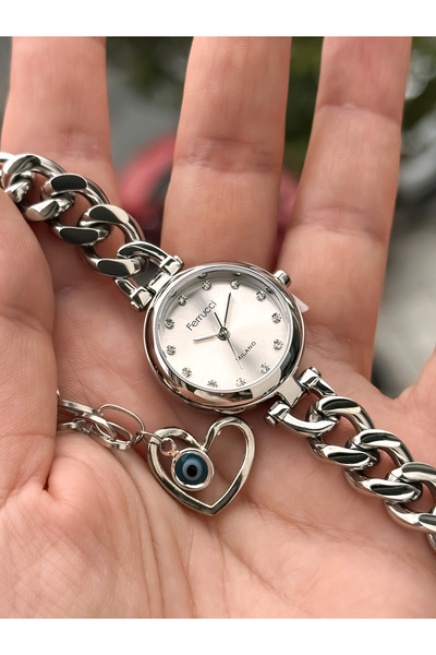 Ferrucci Mini Mini Women's Wristwatch, Silver Steel Chain Cord, Milano Series Bracelet Gift