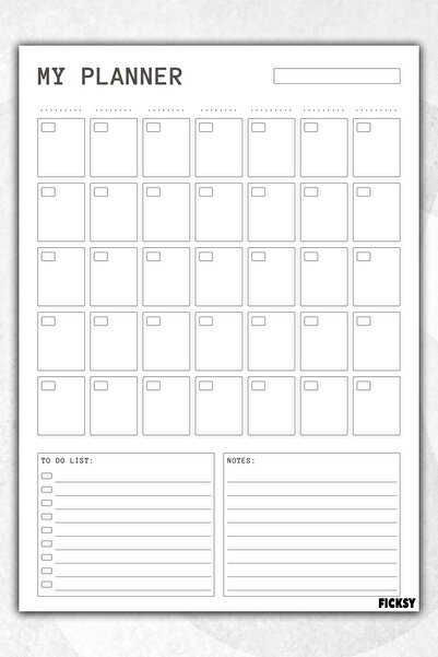 Ficksy مخطط شهري يومي متعدد الأغراض - مقاس A4 - 30 ورقة - مخطط