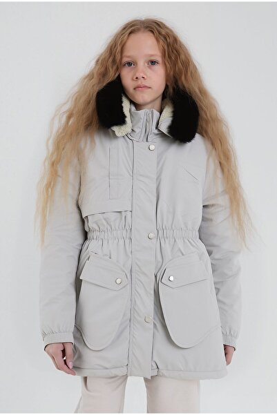 CIVILTIPOLO Girl's 100% Water and Windproof Detachable Hooded Fur-Lined Coat & Jacket