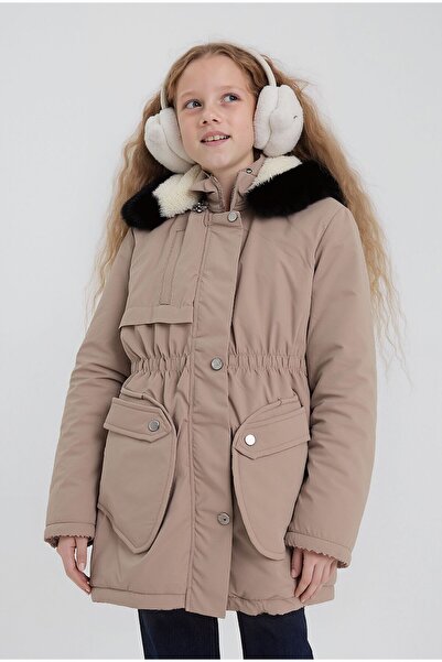 CIVILTIPOLO Girl's 100% Water and Windproof Detachable Hooded Fur-Lined Coat & Jacket