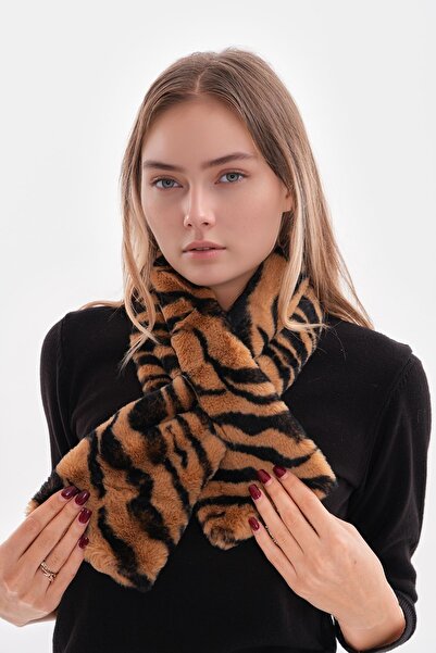 bacc Zebra Inside-Threaded Plush Scarf Neck Collar Bcnsv-25Wt1018