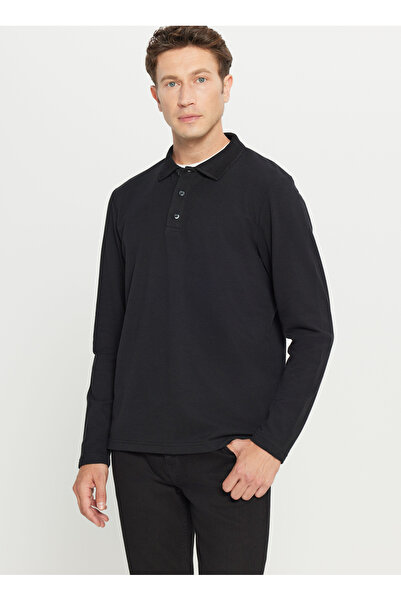 ALTINYILDIZ CLASSICS Polo Yaka Siyah Erkek Sweatshırt ACE052261086_SYH