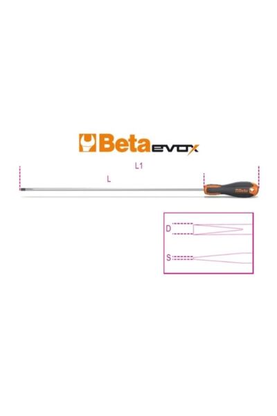 Beta Uzun Düz Tornavida 1204EL 1,2x6,5x400