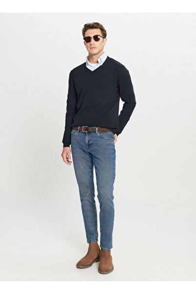 ALTINYILDIZ CLASSICS V Yaka Standart Lacivert Erkek Kazak ACE043261434_LAC