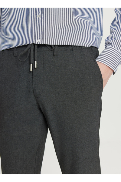 ALTINYILDIZ CLASSICS Bağlamalı Bel Normal Paça Jogger Antrasit Erkek Pantolon ACE001261525_ATR