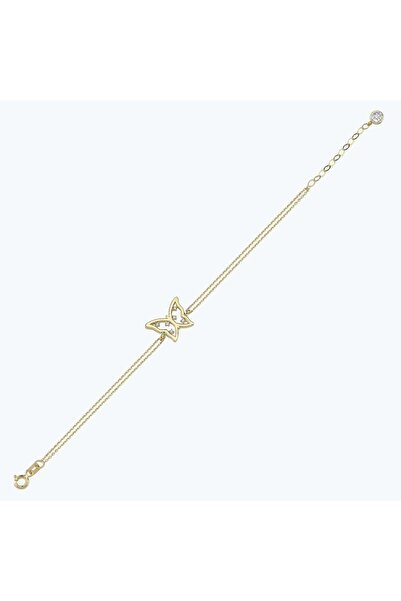 Altınbaş Altın Taşlı Kelebek Bileklik