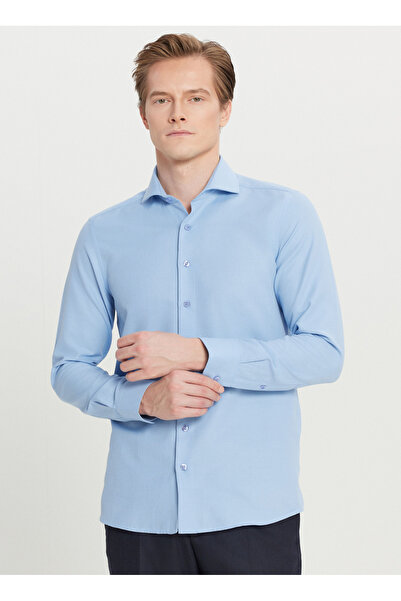 ALTINYILDIZ CLASSICS Tailored Fit İtalyan Yaka Açık Mavi Erkek Gömlek ACE020261606_AMV