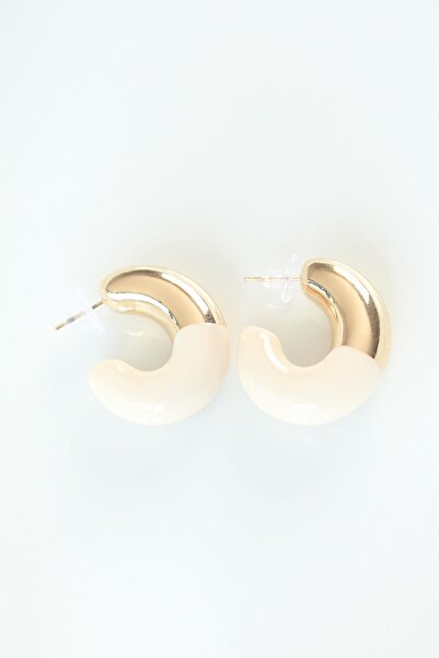 Inure Jewelry Ccb Cream Gold Double Color Earrings Daily Use