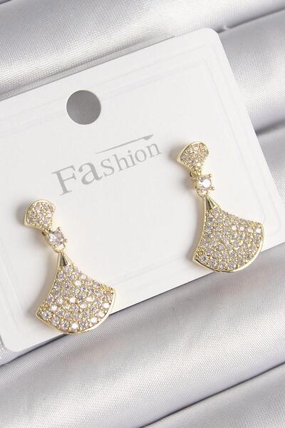 Inure Jewelry النحاس الذهب اللون الزركون حجر عزر نموذج الأقراط النسائية