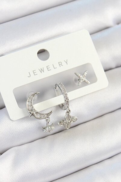 Inure Jewelry طقم أقراط نسائية مكونة من 3 أزواج من حجر الزركون والنمر والزهرة...