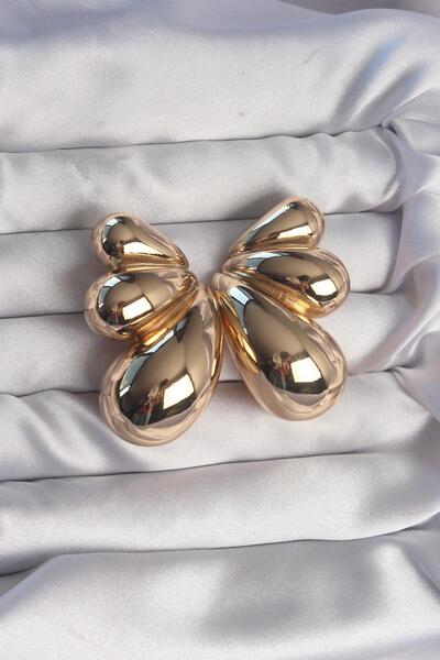 Inure Jewelry أقراط على شكل فراشة ذهبية اللون من النحاس للاستخدام اليومي