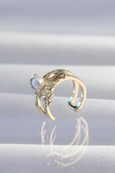 Inure Jewelry Brass Gold Color with Pearl Octopus Earcuff Earring Daily Wear