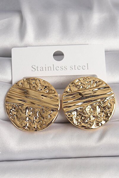 Inure Jewelry النحاس الذهب اللون المطرزة دائرة لوحة نموذج الأقراط النسائية